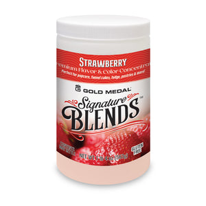 Signature Blends jar with strawberry graphics