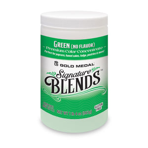 Signature Blends jar with green coloring