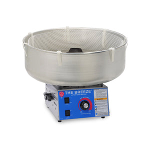 the breeze stainless steel cotton candy machine with pan and rocker switch and turn dial controls