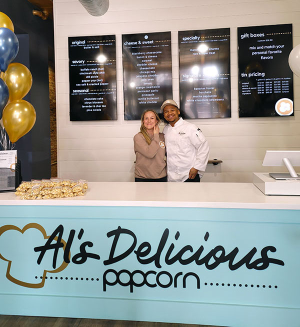 Al's Popcorn store front in Cincinnati, Oh.