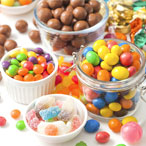 Photo of Candy and Chocolate in glass bowls