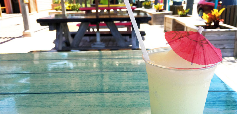 beach frozen drink on table
