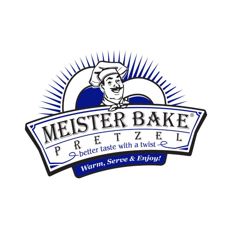 Meister Bake Pretzels Better taste with a twist. Warm, Serve & Enjoy! logo