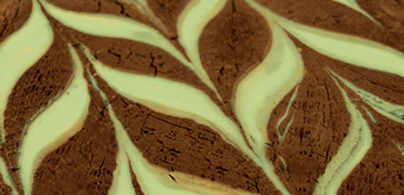 A sheet of mint chocolate fudge with swirls.