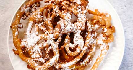 Normal looking funnel cake that is flavored with Pumpkin Spice