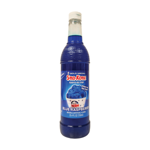 25-ounce bottle of blue raspberry Sno-Kone syrup